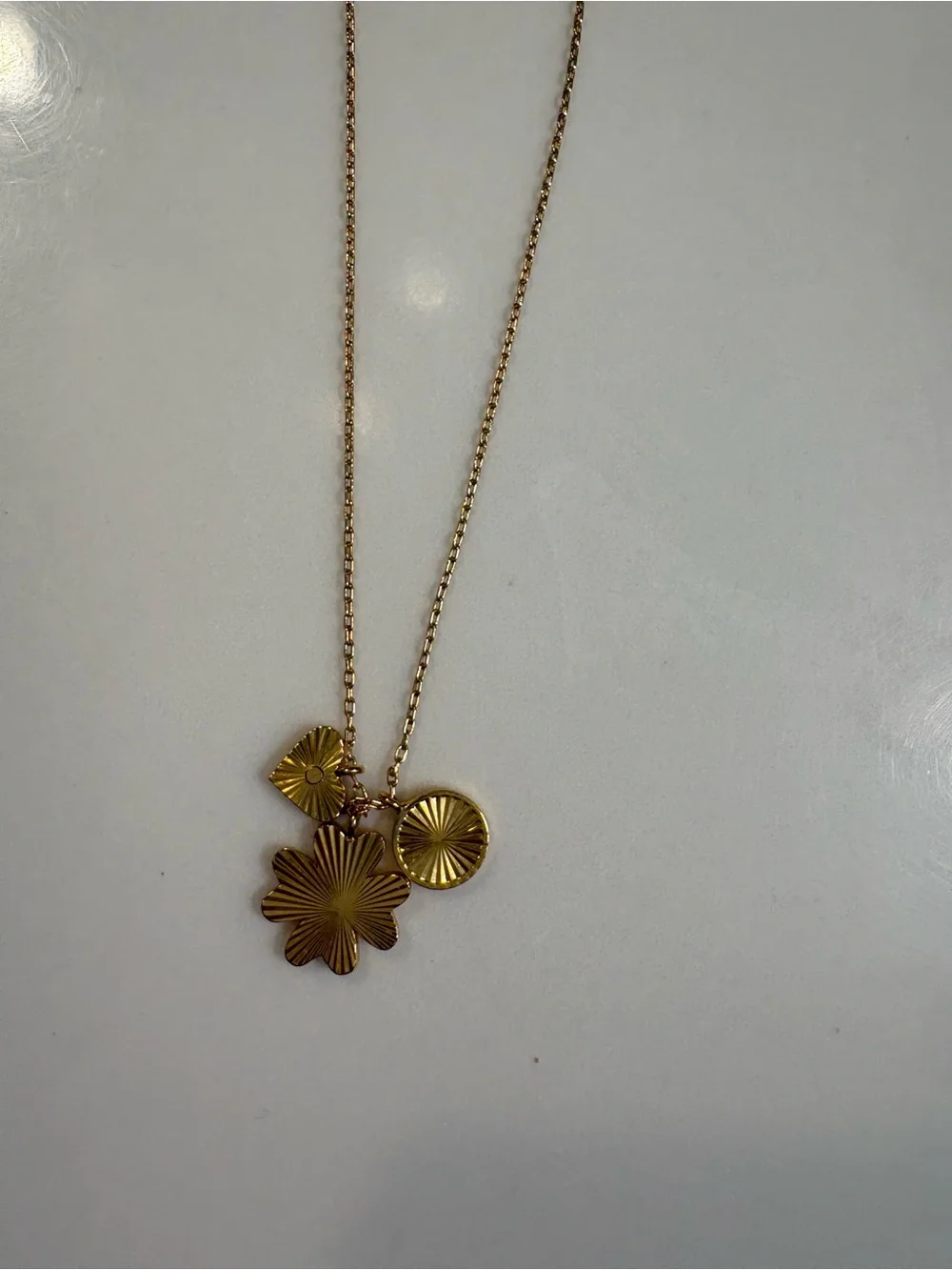 Madewell Gold Floral Trio Charm Necklace